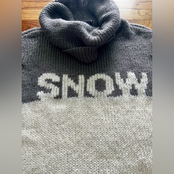 Wooden Ships SNOW cowl neck turtleneck chunky sweater XS Small - white and gray - Picture 4 of 10